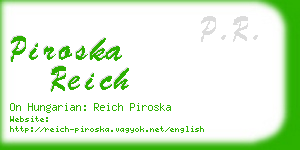 piroska reich business card